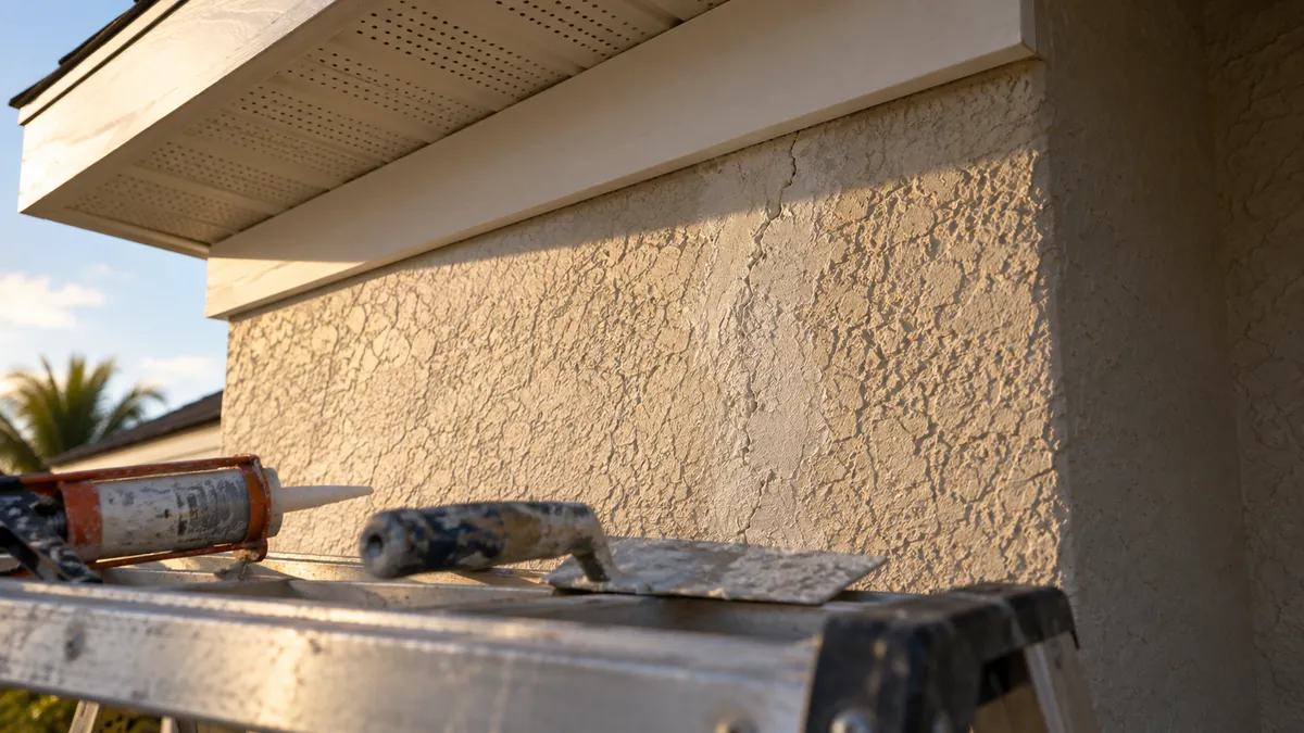 Stucco and Carpentry Repair work by Sunrise Quality Painting