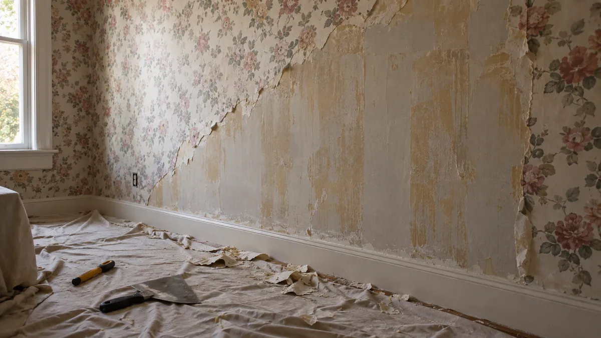 Wallpaper Removal work by Sunrise Quality Painting